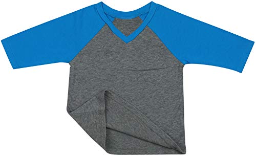 Image of ToBeInStyle Kids Boys Girls Cotton Jersey Contrast Raglan V-Neck Tee T-Shirts