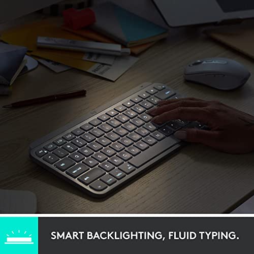 Logitech Mx Keys Mini Keyboard + Mx Anywhere 3 Wireless Mouse Combo - Backlit Keys, Usb-C, Bluetooth, Ergonomic, Compact, Hyper-Fast Scroll, Multi-Os Compatible, Pc / Mac – Graphite #TOP2