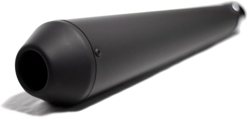Matte Black 17" Shorty Reverse Cone Megaphone Motorcycle Muffler