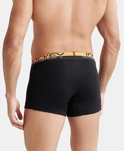 Image of Jockey FP03 Men's Super Combed Cotton Rib Solid Trunk with Ultrasoft Waistband