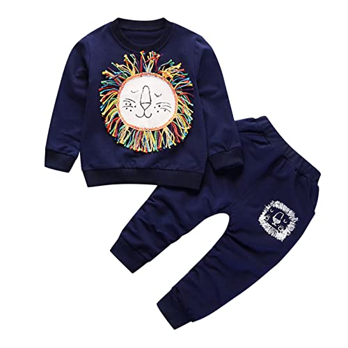 Boy Girl Baby Smile Star Printed Cotton Long Sleeve Sweatshirt Top (12M, Blue)