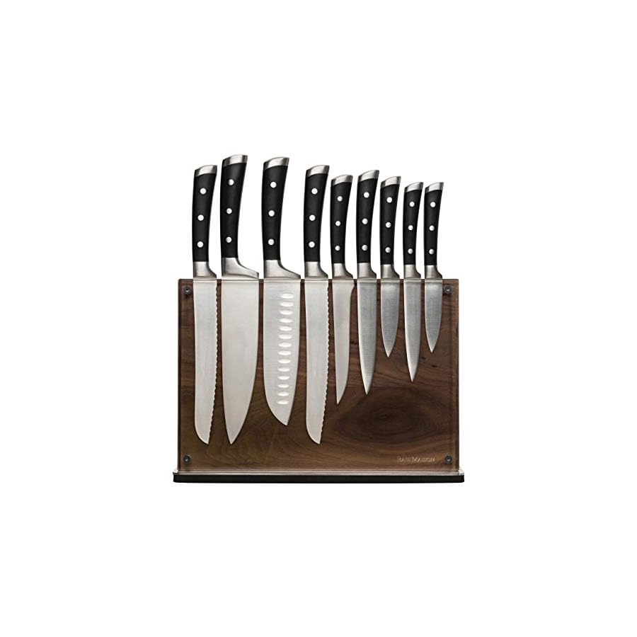 Stylish-Large-Magnetic-Knife-Holder-Holds-16-Knives-Walnut-Wooden-Knife-Block-Without-Knives-Wide-Kitchen-Magnetic-Knife-Holder-Double-Sided-Kitchen-Knife-Storage-Organizer-Block Walnut Wooden Knife Block Without Knives