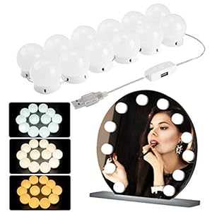 zaizai Miroir Lumière Maquillage Ampoule Hollywood Vanity Lights Stepless Lampe Murale Dimmable 6 10 12 Purbugs Kit pour la Coiffeuse (Size : 6Bulbs Mirror Light)