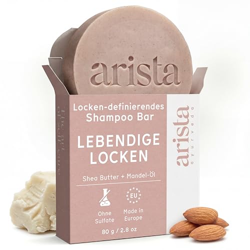 Arista Shampoo für lockiges Haar Ayurvedisches Shampoo Süßes Mandelöl Reetha Fruchtpulver & Sheabutter Locken ohne Sulfate Parabene und Silikone Reisegröße