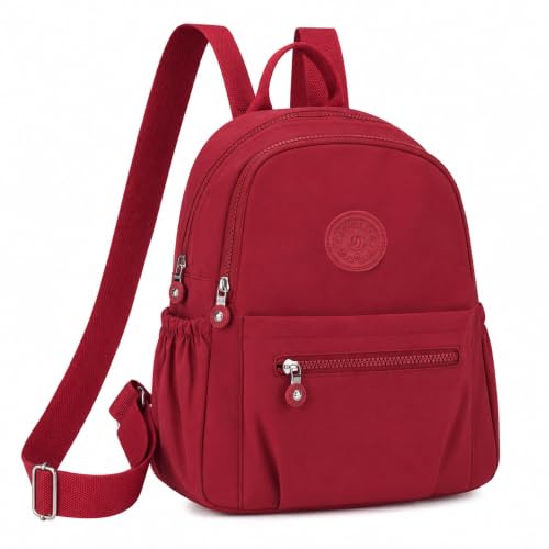 Image of TS WITH TECHSUN Stylish Women Mini Backpack | Lightweight Travel Small Nylon Bag with Multiple Pockets | Anti-Theft Zipper Pocket | Casual, Work, Office, Picnic Backpack for Girls