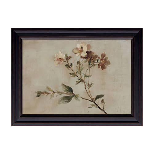 Vintage Framed Soft Floral Botanical Canvas Wall Art – Delicate