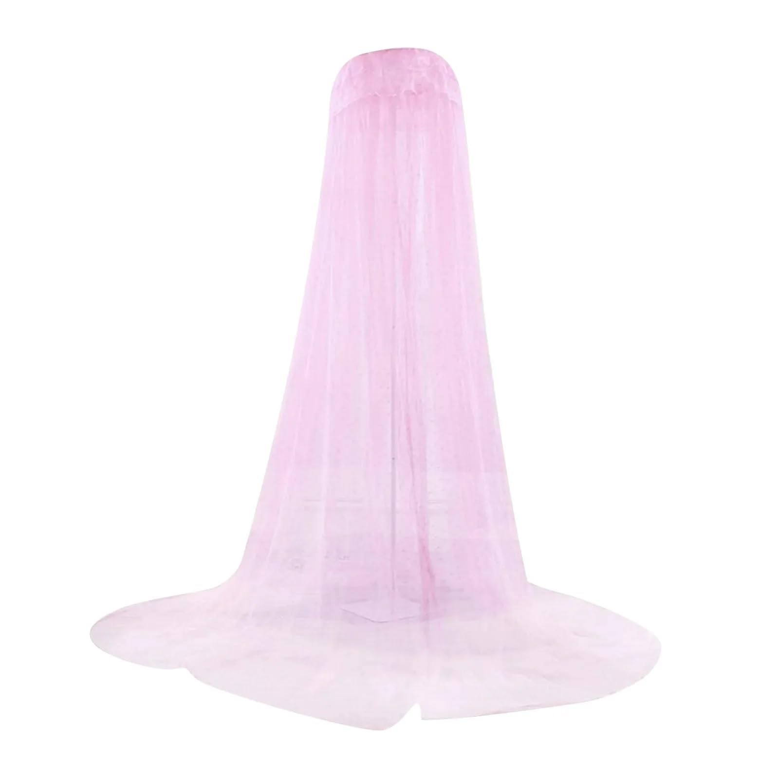 LSNNMU Mosquito Net Dome Princess Bed Canopy Netting Round Lace For Girls Beds Hanging For Bed(Pink)