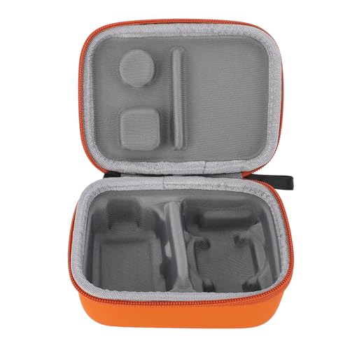 カメラハンドバッグ、ポータブルカメラバッグ防水 for ACTION 5Pro 4 3 カメラ用、トラベルカメラ保護ケース、ソフトディバイダー付き、バッテリーとアクセサリーを収納 (オレンジ)