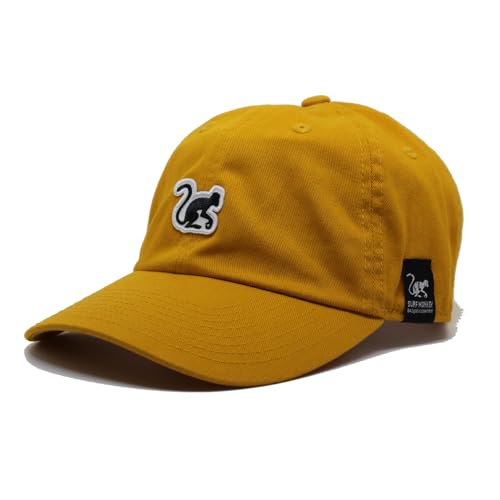Image of Surf Monkey Classic Baseball Cap - Cotton Dad Cap - One Size - Organic Cotton, Mustard, One size