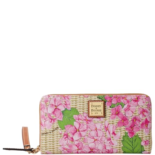 Dooney & Bourke Hydrangea Basketweave Large Zip Around Wristlet