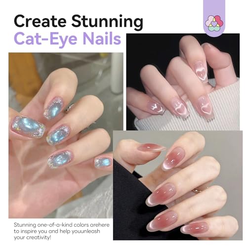 Image of SAVILAND 5X Strong Cat Eye Magnet For Nails: Double Headed Portable Magnet for Cat Eye Gel Polish with Magnetic Beads for Multi Velvet Nails Drop Resistant Salon Level Home DIY