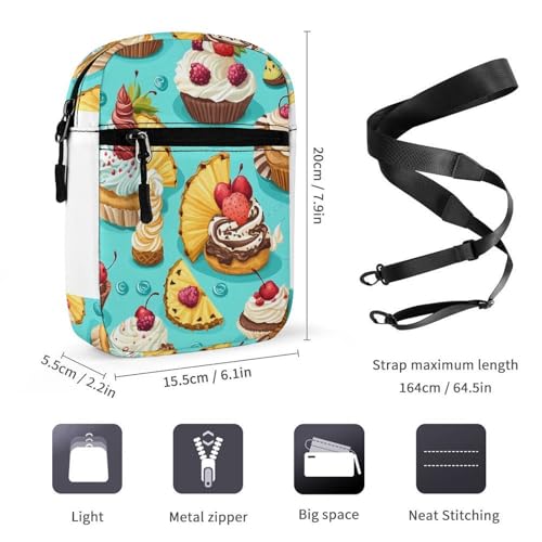 Colorful Cupcakes Cakes Women's Cute Small Mini Crossbody Bag Top Zip Sling Square Shoulder Bags2