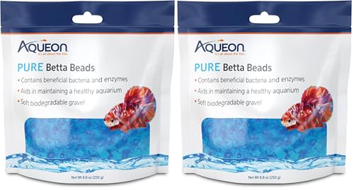 Image of Aqueon Pure Betta Beads, Blue (Pack of 2)