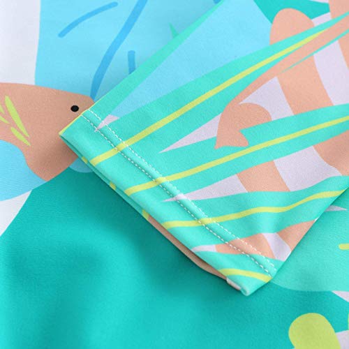 Baby Girls Long Sleeve Bathing Suits One Piece Swimsuits with Zipper Toddler Kids UPF 50+ Sun Protection Rash Guard 12 Months Parrot