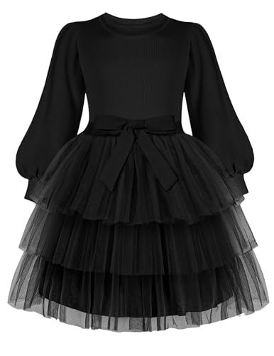 Arshiner Toddler Black Dress Halloween Tutu Fall Winter Tulle Daughter Dance Clothes 5t