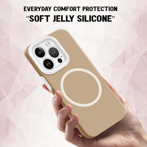 Image of Kratos Soft Silicone Case Cover Compatible with iPhone 15 Pro - Everyday Comfort Protection, Wireless Magnetic Charging Case with Raised Edge Camera & Screen Protection, Shock-Resistant Design
