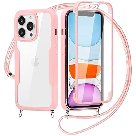 Yoedge Funda con Cuerda para iPhone 13 con Protector de Pantalla Integrado Cover