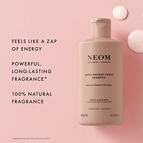 NEOM- Super Shower Power Natural Shampoo, 300ml | Purifying Cleanser | Spearmint, Rosemary & Eucalyptus | For All Hair Types | Vegan - Image 5
