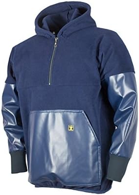 GUY COTTENKodiak' Fleece Top - PVC Sleeves & front pocket (Navy, Large)