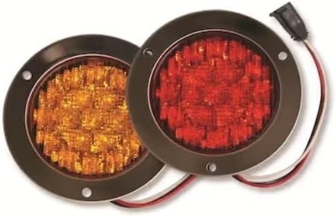 Crimp Supply ALT T1901306 Red 4" round stop/turn taillight, steel flange ring12vDC