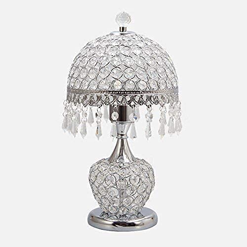 Lampe de bureau européenne en cristal argenté chic pour chevet