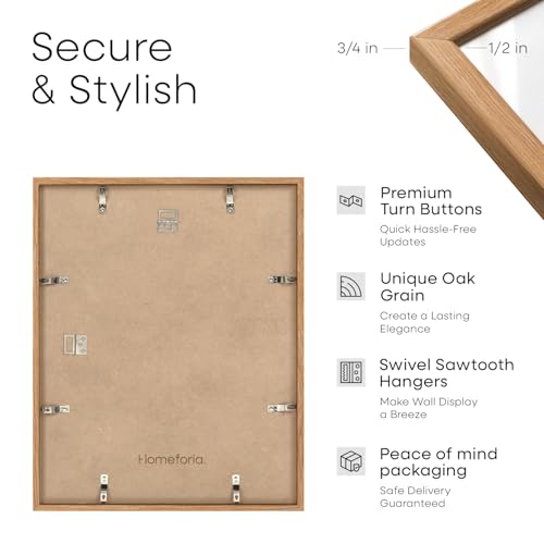 Image of Homeforia 14x20 Double Diploma Frame Wood, High End Natural Oak 14 x 20 Wooden Certificate Frame with Dual Mat for 8.5 by 11 Diplomas, 20x14 Award Graduation Frames, Tempered Glass, Wall Kit, Set of 3