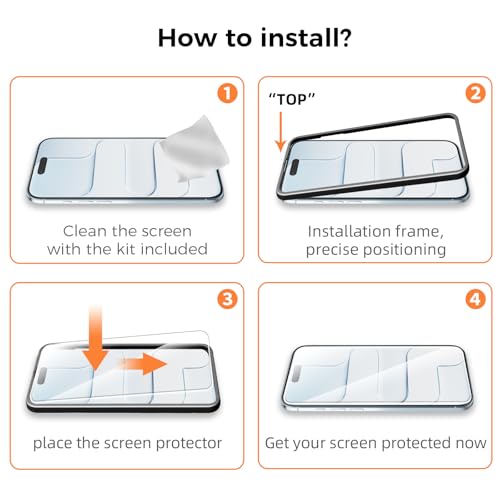 WowFluy 3 Pack for iPhone Air / 17 Air Screen Protector with Frame 6.5 inch - image 3