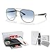 Ray-Ban RB3683 90003F 56MM Black on Gold/Blue Square Sunglasses for Men for Women +BUNDLE with ACCESSORY EYEWEAR KIT