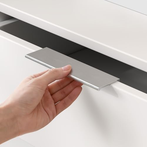 Peaha 10 Pack Finger Pulls for Cabinets Edge Pulls for Cabinets Brushed Nickel Cabinet Handles Kitchen Cabinet Handles Brushed Nickel 5 Inch Hole Center