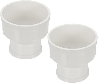 PATIKIL 4" to 3" Duct Reducer, 2 Pcs PVC Pipe Increaser Adapter Ducting Airflow Tube Pipe Fitting for DWV (Drain, Waste and Vent) Ventilation Ducting, White