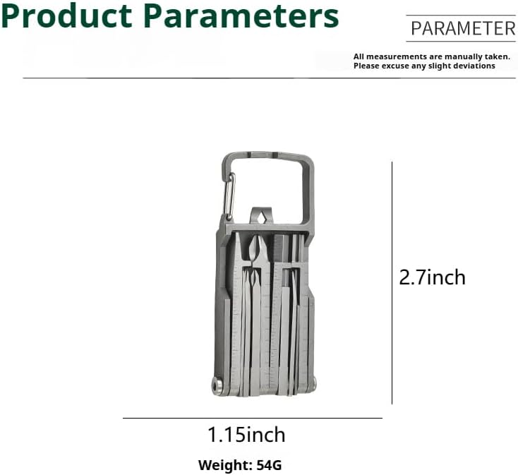 Miniatura 3 de Llavero multiherramienta 21 en 1  Aparatos utilitarios de acero inoxidable  Barra de palanca, abridor de botellas, soporte para teléfono, abrecajas,