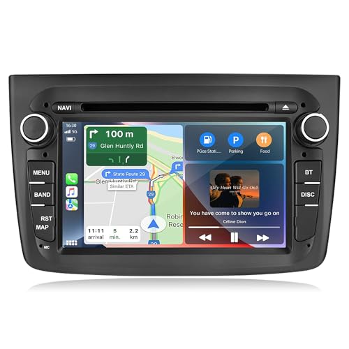 Radio Coche Android 7'' para Alfa Romeo Mito 2008-2019, CarPlay Inalámbrico y Android Auto, Navegación GPS, Bluetooth, 4G LTE, WiFi, Radio FM,SWC, Reproductor CD, 4+64G