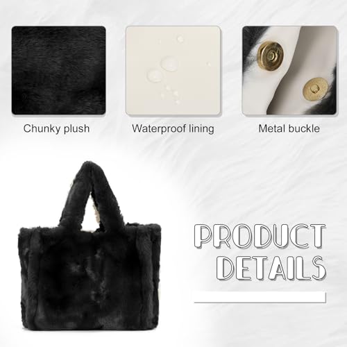 Bolso tote de invierno de piel sintética para mujer miniatura 4