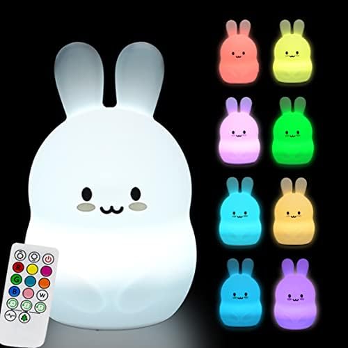 Glinrui Large Penguin Night Lights for Babies, Bedroom Light, lamp Kids, Nursery lamp, Break Resistant, Eye Caring, Adjustable Brightness & Color, Time Setting, Touch + Remote Control - Large