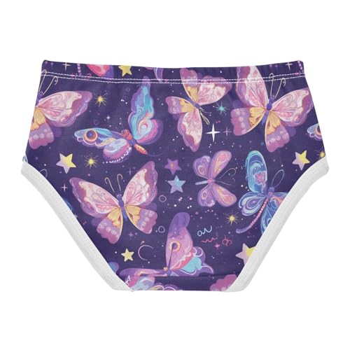 Wusikd Butterflies Girls' Underwear Cotton Sparkling Stars Girls Briefs Soft Toddler Underwear 2T2