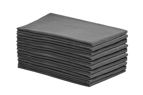 Image of Organic Cotton Gray Tea Towels - 10 Pack, 27 inchx27 inch, 100% Cotton Gray Flour Sack Towels for Kitchen and Baking Use - Durable, Absorbent and Customizable Dish Towels (10 Pack)