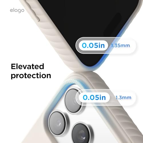 Image of elago Magnetic Ridge for iPhone 17 Pro Case, Premium Magnetic Silicone Case, Compatible with MagSafe, Liquid Silicone Material, Protective Cover, Shockproof, Slim Phone, 6.3 inch (Stone)