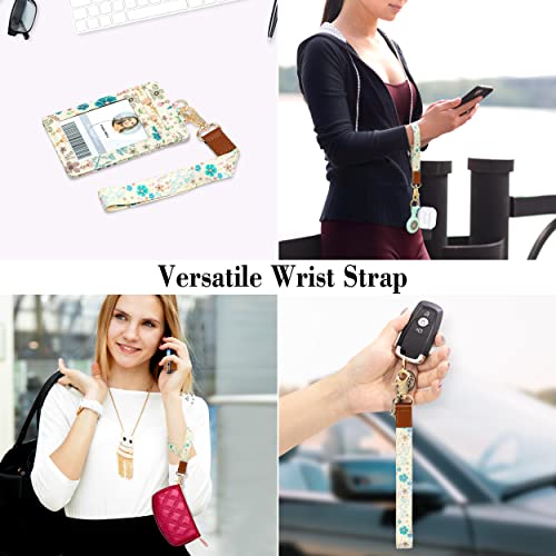 Azrra Id Badge Holder With Lanyards, Id Badge Card Holder With 1 Clear Id Window, 4 Credit Card Slots Includes A Detachable Neck Lanyard And Wrist Lanyard With 2 Key Rings #TOP3