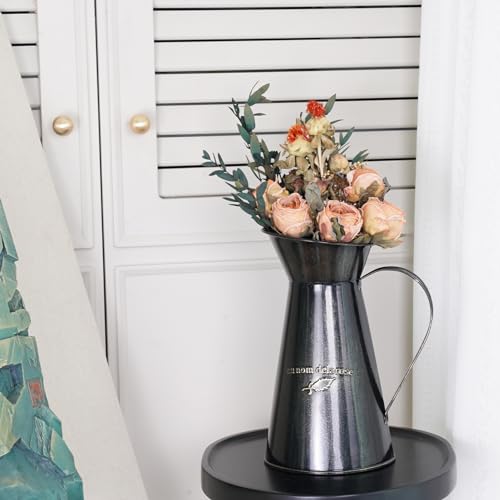 Generic A111B1 Rustic Shabby Chic Milk Can Vase,Thickened Metal Farmhouse Decor,Galvanized Flower Vase thumb #4