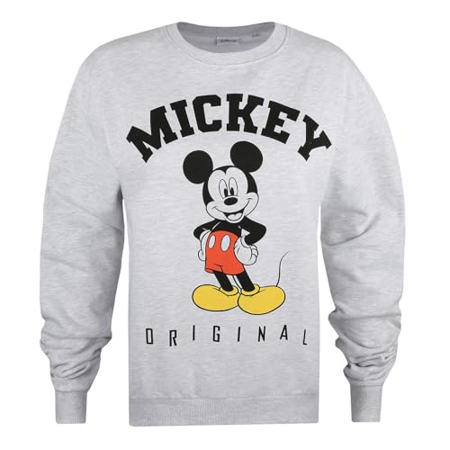 Disney Womens Crew Neck Sweater Mickey Mouse M Lightgrey