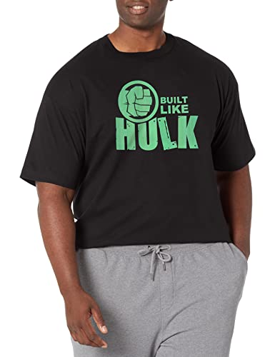 T-shirt Hulk Smash Marvel homme grande taille XL Tall noir manches courtes coton