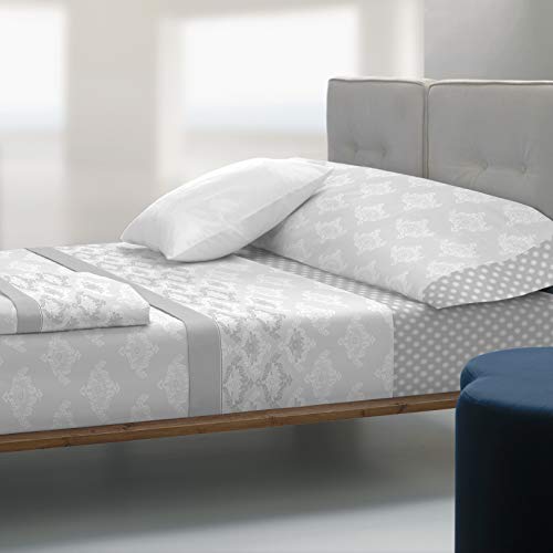 TOLRÁ - Juego DE SÁBANAS Corona T4163 - Cama de 135, Beige