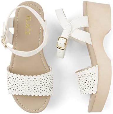 The Children's Place Girls Clog Sandals, White Perforated, 1 Big Kid | Image 1