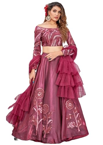 Lehenga 9727 tissu indien réglable à paillettes anti-inconfort