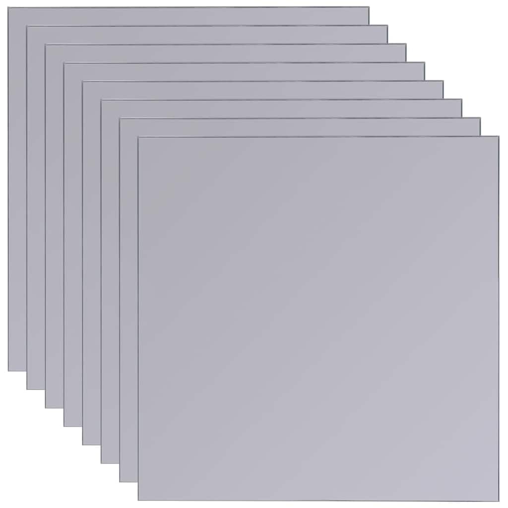 SYDE Specchio senza cornice, 8 pezzi, vetro, 20,5 cm | Decorativi per bagno e soggiorno, include ganci in acciaio inox, adesivi e viti