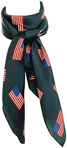 Cowtown Wild Rags Cowboy Scarf Bandana Western Rodeo Scarves 100% Silk Wild Rag for Men & Women Neckerchief & Neck Fashion (Old Glory - Black)