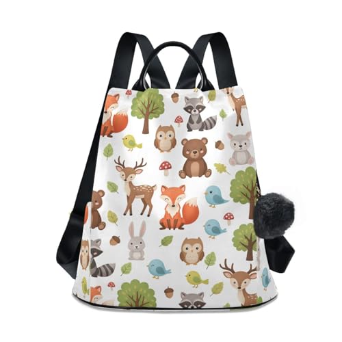Sac à dos renard et cerf pour femme avec multipoches et antivol