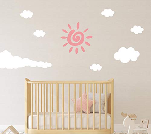 Vinilos Decorativos de Nubes y Sol para Pared Infantil miniatura 2