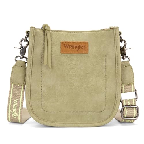 Image of Wrangler Small Crossbody Bag for Women, Mini Shoulder Purse with Adjustable Strap, Vegan Leather Phone Purse