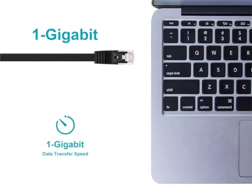 Monoprice Cable Patch Plano Cat5e 1ft Negro RJ45 UTP miniatura 5